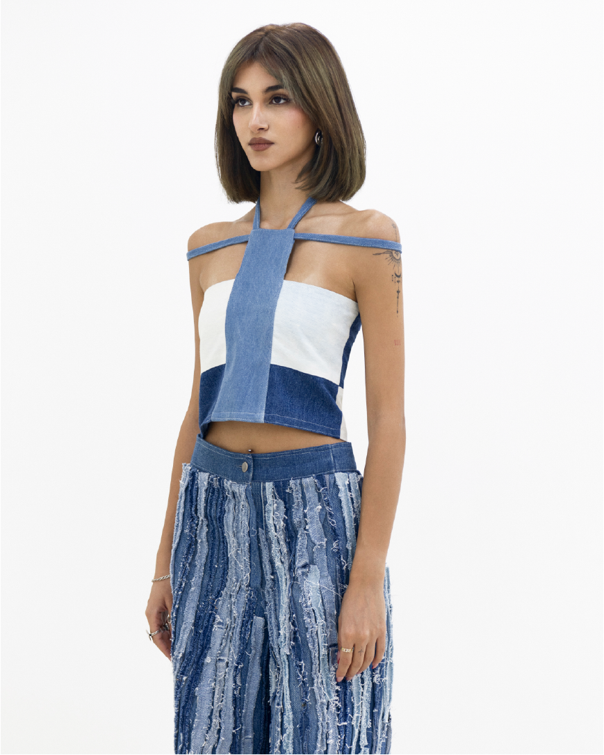 Denim Fusion Top