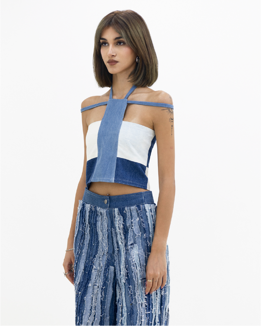 Denim Fusion Top